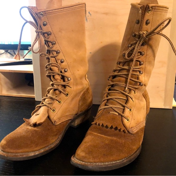 Golden Retriever Romantic Western Lace Up Boots - Picture 3 of 9